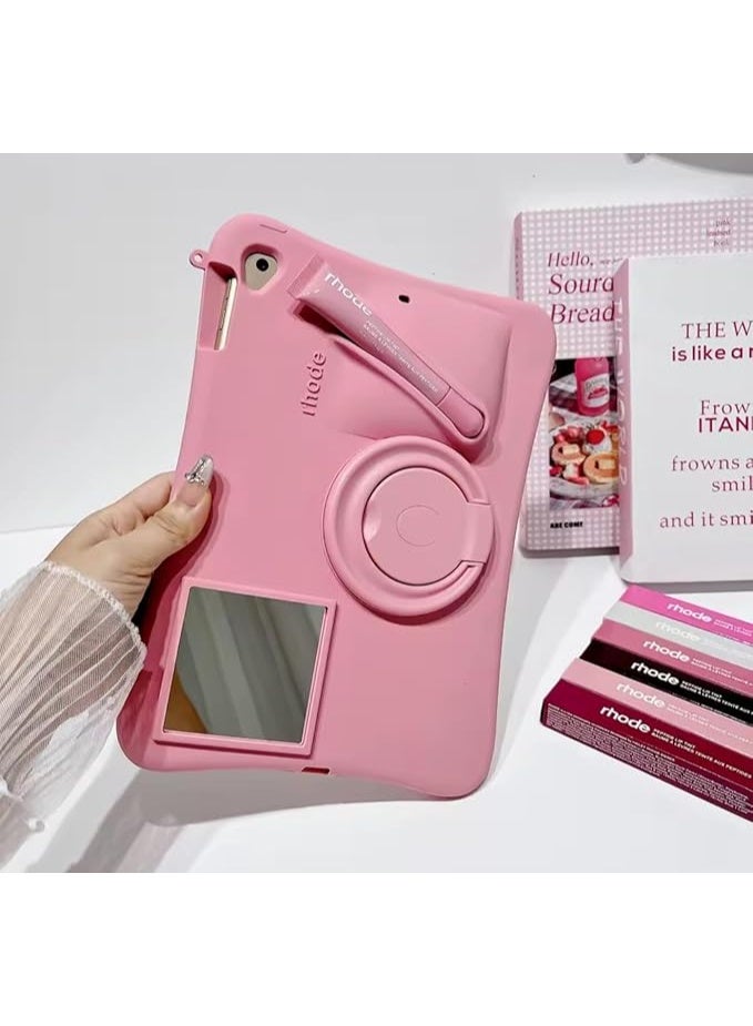 rhode 3D Lipstick Make-up Silicone Case For iPad 6th/5th Generation Case (9.7-inch, 2018/2017), iPad Pro 9.7 inch 2016, Air 2 / Air 1 Gen (lip Gloss + Rope included) - Image 2